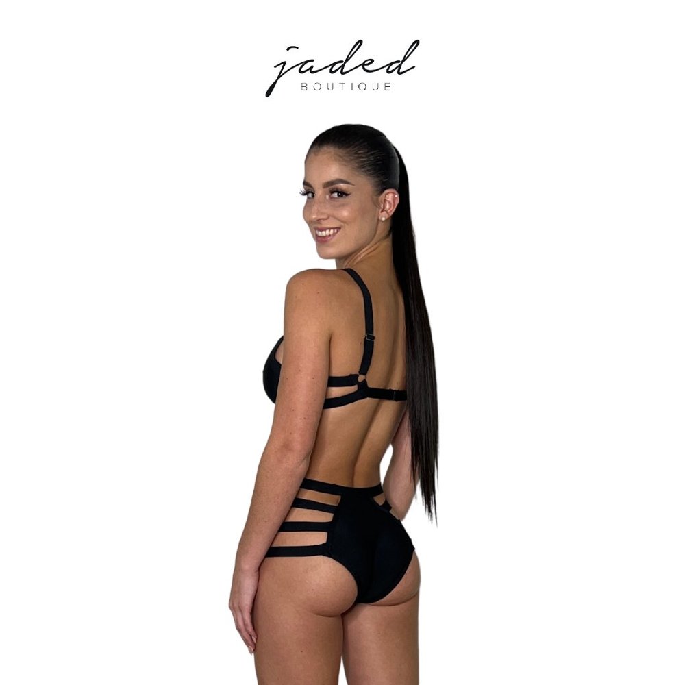 Black Strapped Bodysuit